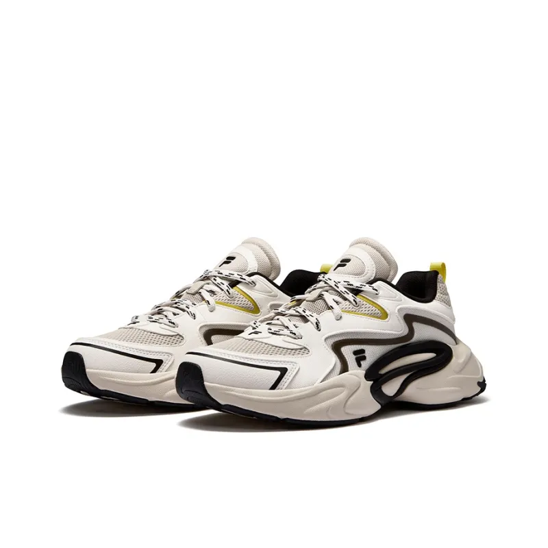 FILA FUSION FORCE Breathable Low Top Running Shoes Men's Gray White-1