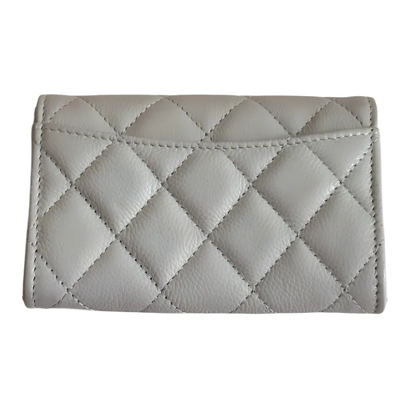 CHANEL Calfskin Card Holder Card Holder Women's Light Lime Gray-2