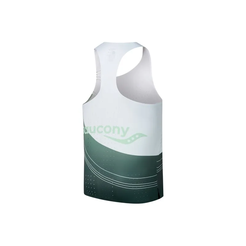 Saucony Tank Top Unisex Peacock Green Gradient Print-1