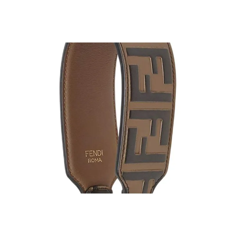 FENDI Calfskin Bag Strap Women's Brown Multicolor-2