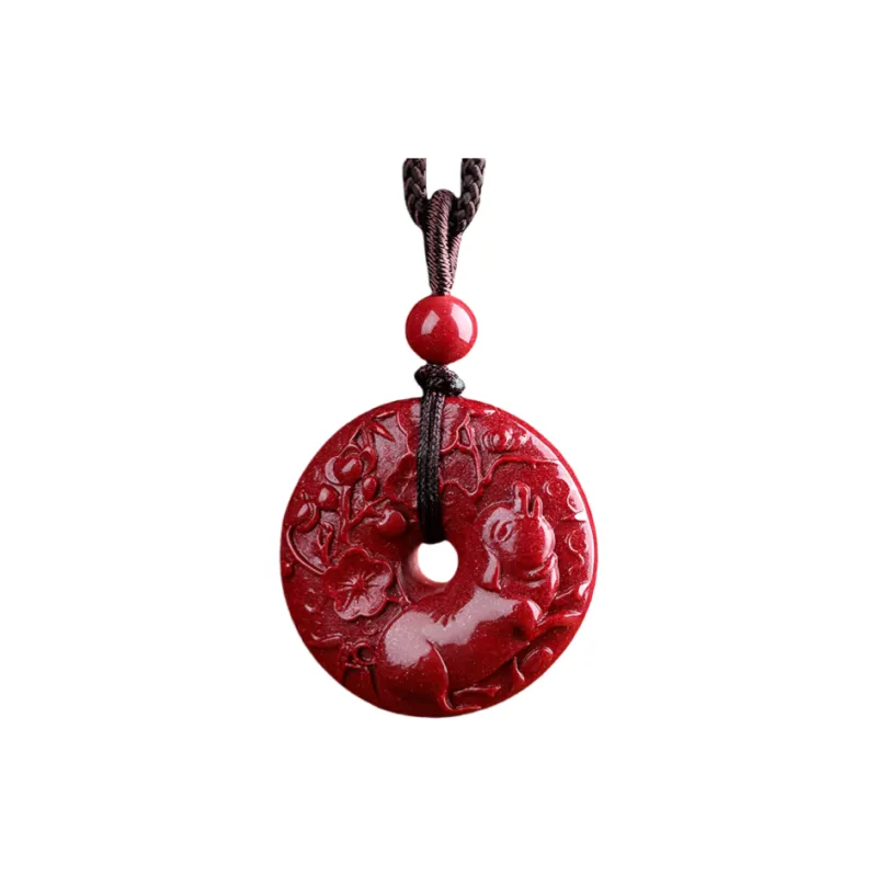 MY WORLD BEGINS AND ENDS WITH YOU Reconstructed Cinnabar Necklaces Unisex-24