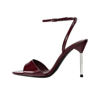 ZARA One Strap Sandals 10cm Women's Red