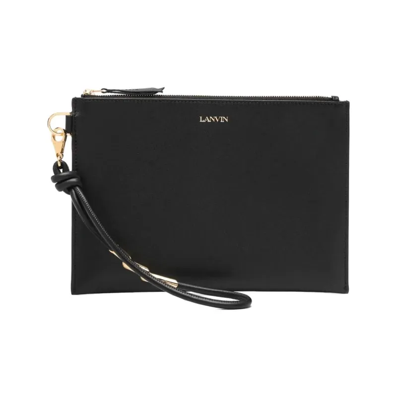 Lanvin Logo Printed Zipped Clutch Bag-0