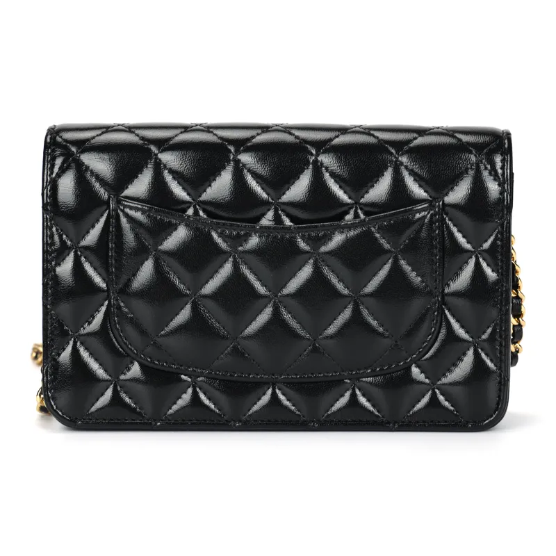 CHANEL Leather Shoulder Bag, Crossbody Bag Women's Black-2