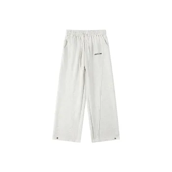 ELCORO Casual Pants Unisex White Heather Gray