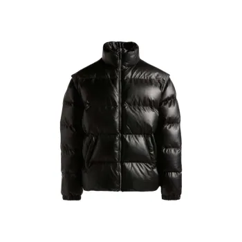 BALLY Funnel neck Padded Leather Jacket