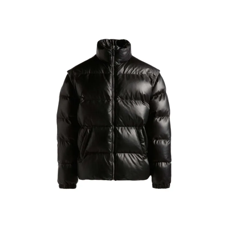 BALLY Funnel neck Padded Leather Jacket-0