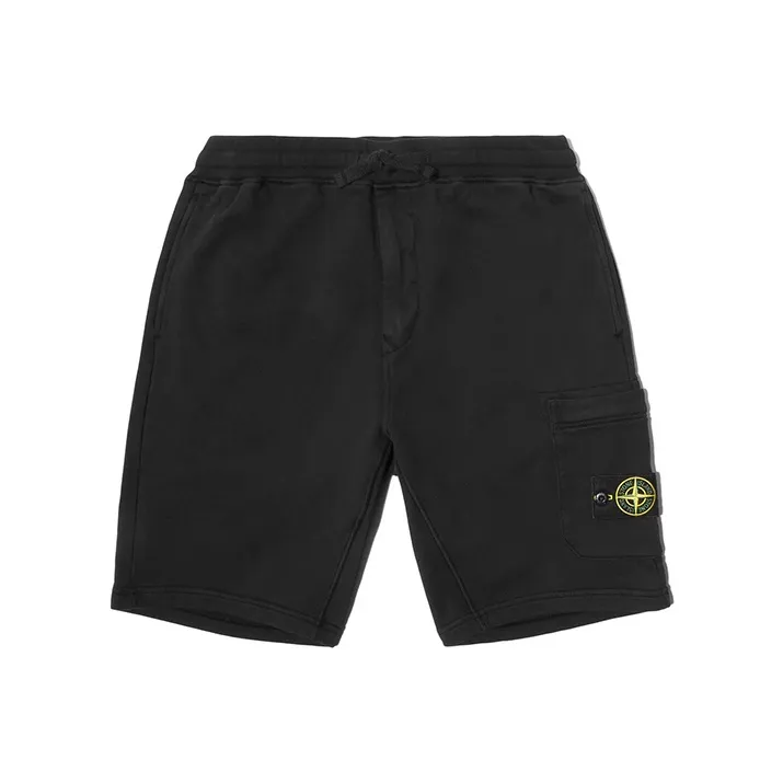 STONE ISLAND 64651 Cotton Fleece Garment Dyed Shorts-0