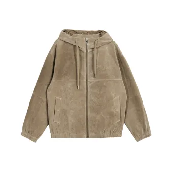 JACK JONES· Leather Jacket Men's Khaki