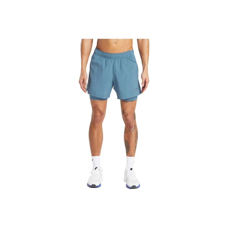 GYMSHARK SPORT 5' 2 IN 1 SHORTS Casual Shorts Men's Blue-0