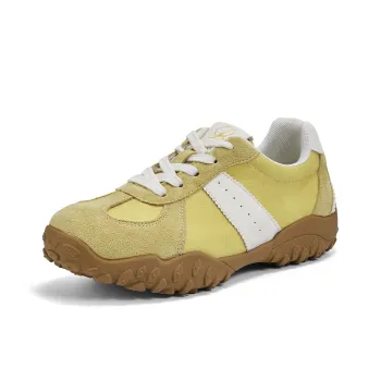 La Chapelle Anti Slip Wear Resistant Low Top Chunky Sneakers Women's Yellow