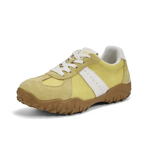 La Chapelle Anti Slip Wear Resistant Low Top Chunky Sneakers Women's Yellow