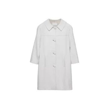 PRADA Triangle logo Leather Coat
