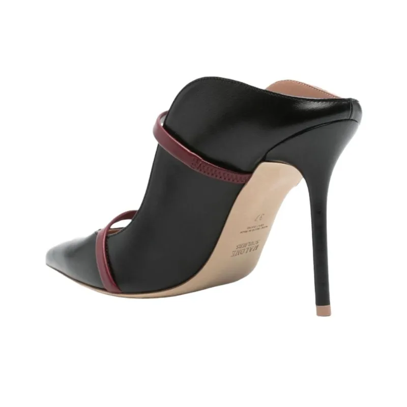 Malone Souliers Maureen Closed Toe Slippers 10cm Women's Black-2