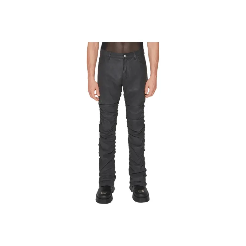 Misbhv Vegan Leather Ruched Trousers-0