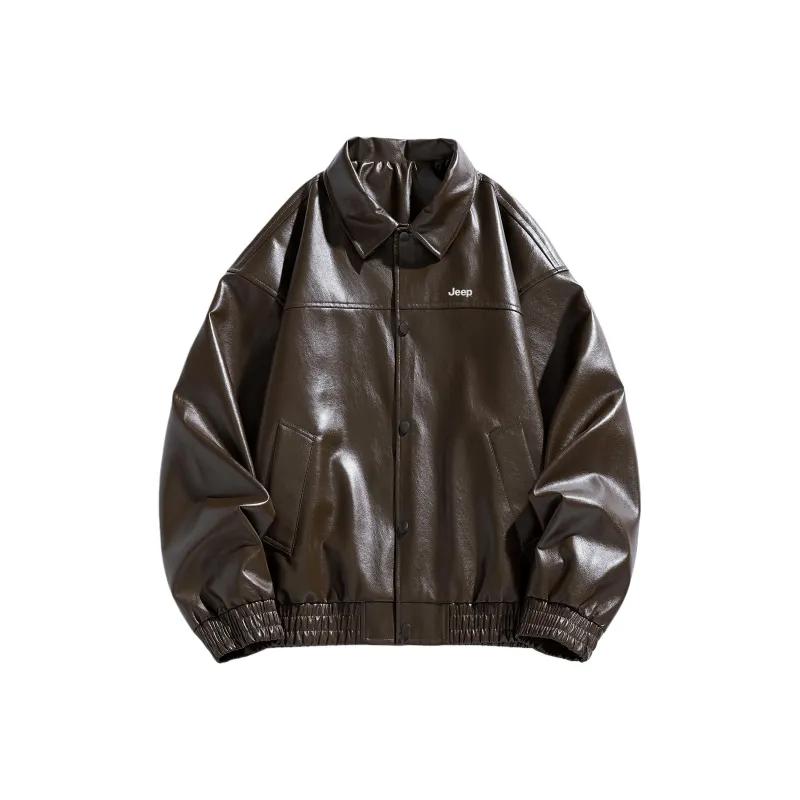 Jeep Leather Jackets Coats Unisex-4