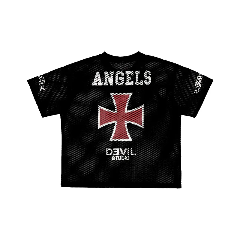 RESERFF Short Sleeved T Shirt Summer American Hip Hop Street Style Top Men's Black-1