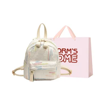 Worm's Home PU Backpack Women's Black/White/Pink
