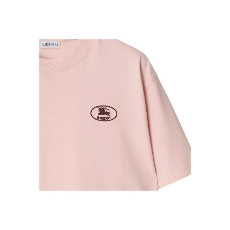 Burberry SS25 Drop Shoulder Sleeve T Shirt Women's Pink-4