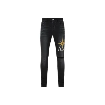 AMIRI Starburst Appliqué Distressed Jeans
