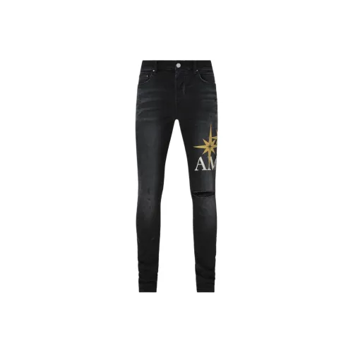 AMIRI Starburst Appliqué Distressed Jeans