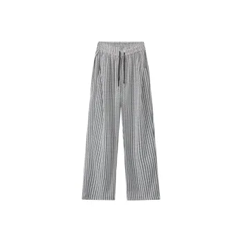 ROSECREED Casual Pants Unisex Black White Stripes