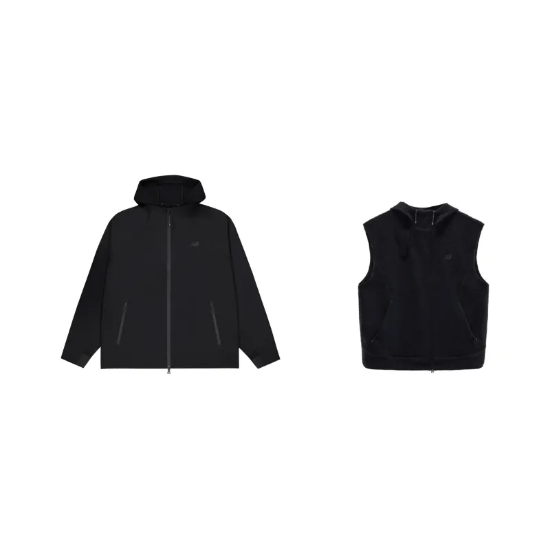 New Balance NB Grey Trench Coat Men's Two Piece Set Black-0