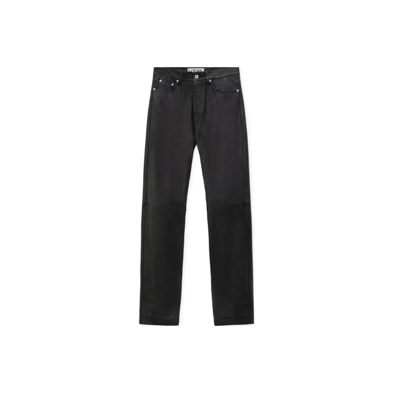 LOEWE FW24 Leather Pants Men's Black-0