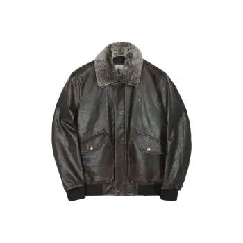 MCS Leather Jacket Men's Dark Coffee