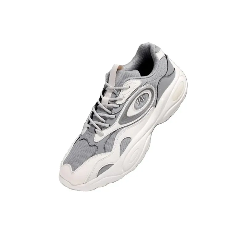 361° Wear-resistant And Lightweight Low-Top Casual Running Shoes Men's Gray White-1