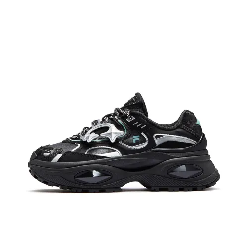 FILA FUSION BIANCO III Low Top Chunky Sneakers Women's Black Silver