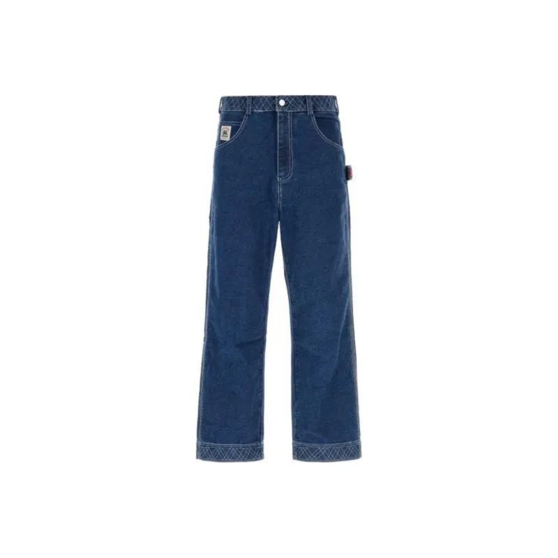 BODE Embroidered Denim Knolly Brook Trouser-0