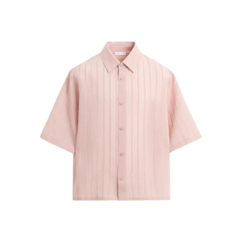 ZARA Shirts Men Coral Pink-0