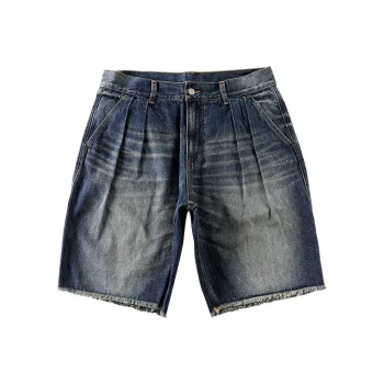 TEKABLU Denim Shorts Men's Cow Denim Blue