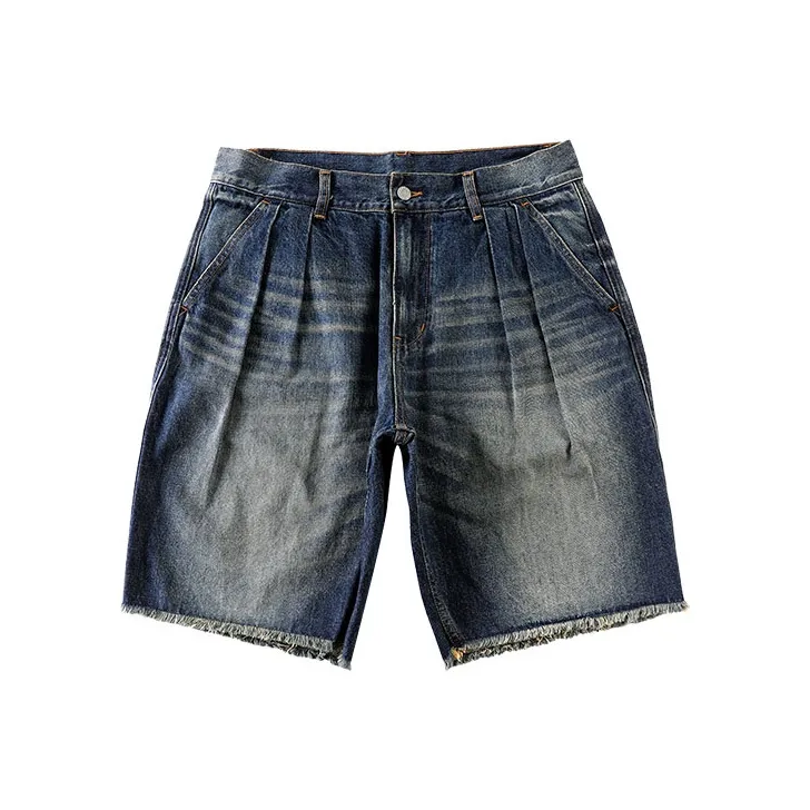 TEKABLU Denim Shorts Men's Cow Denim Blue-0
