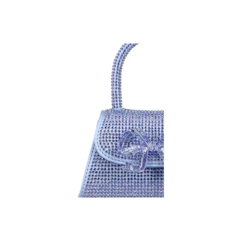Self-portrait Silk Satin Shoulder Bag Crossbody Bag Handbag Mini Women's Blue Purple-4