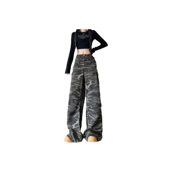 WARNING LIGHT Cargo Pants Unisex Camouflage