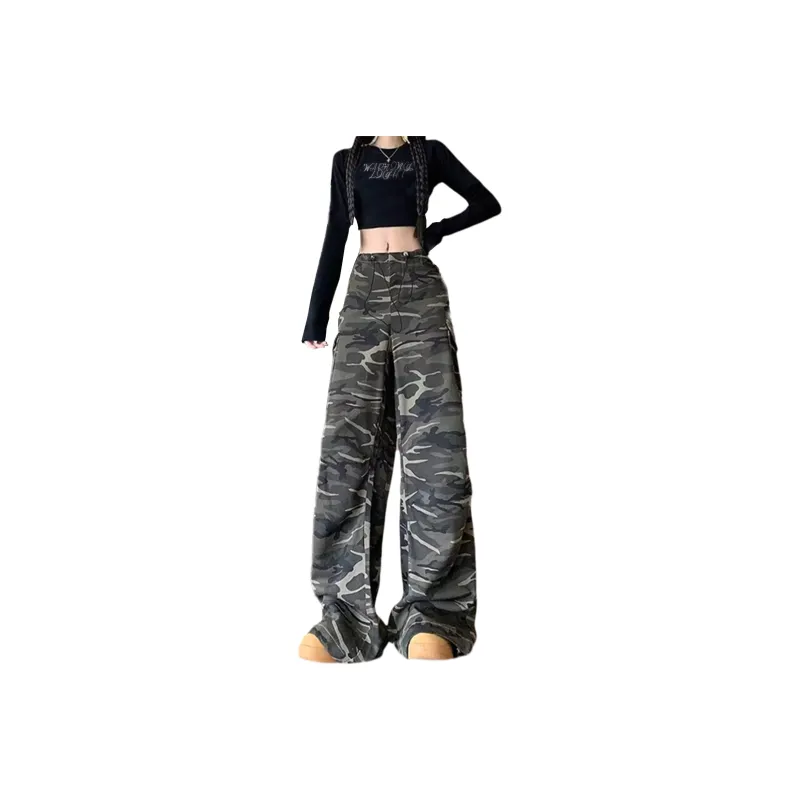 WARNING LIGHT Cargo Pants Unisex Camouflage-0