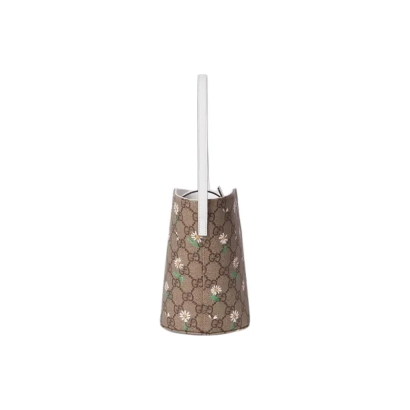 GUCCI Canvas Bucket Bag Handbag Kids' Beige & Dark Brown-2