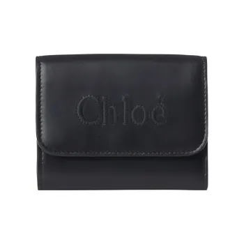 Chloe Shiny Calfskin Wallet Women's Black
