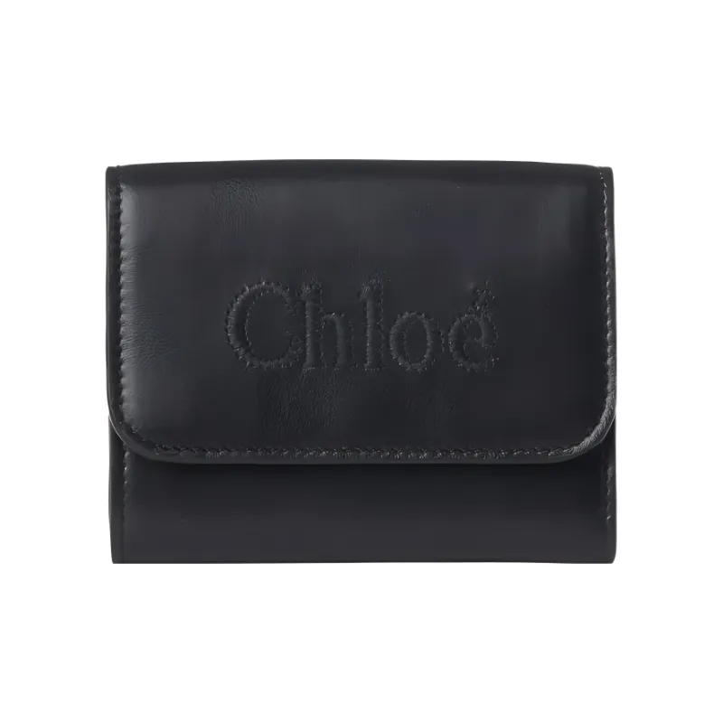 Chloe Shiny Calfskin Wallet Women's Black-0