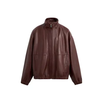 ZARA Leather Jacket Men's Burgundy