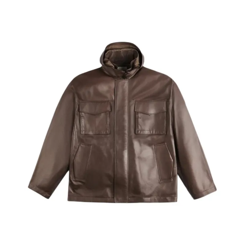 TOD'S SS25 Leather Jacket Men's Brown-0