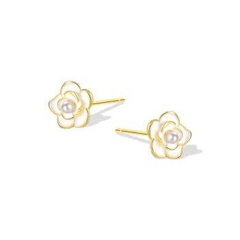 KUMET Shell Pearl Stud Earrings Women's