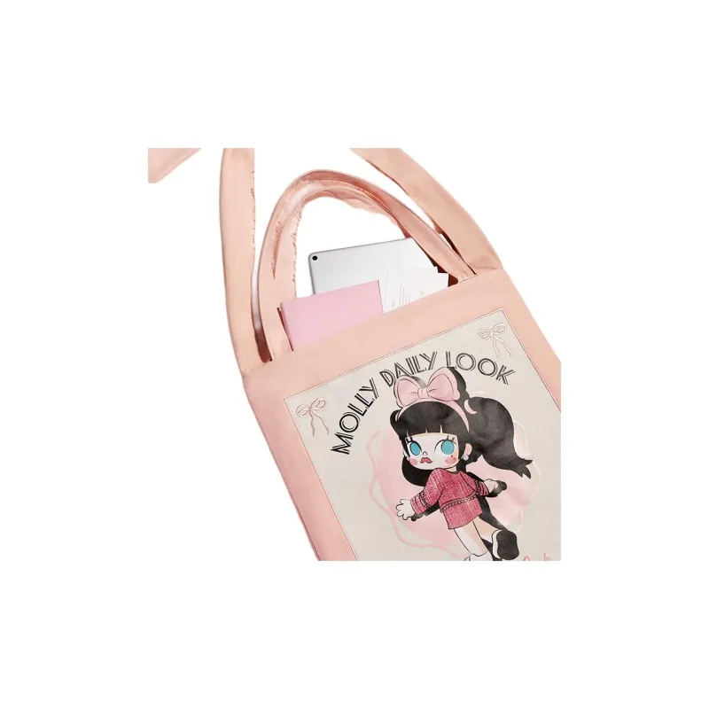POP MART MOLLY Daily Look Cotton Portable Crossbody Bag, Shoulder Bag Women's Pink-2