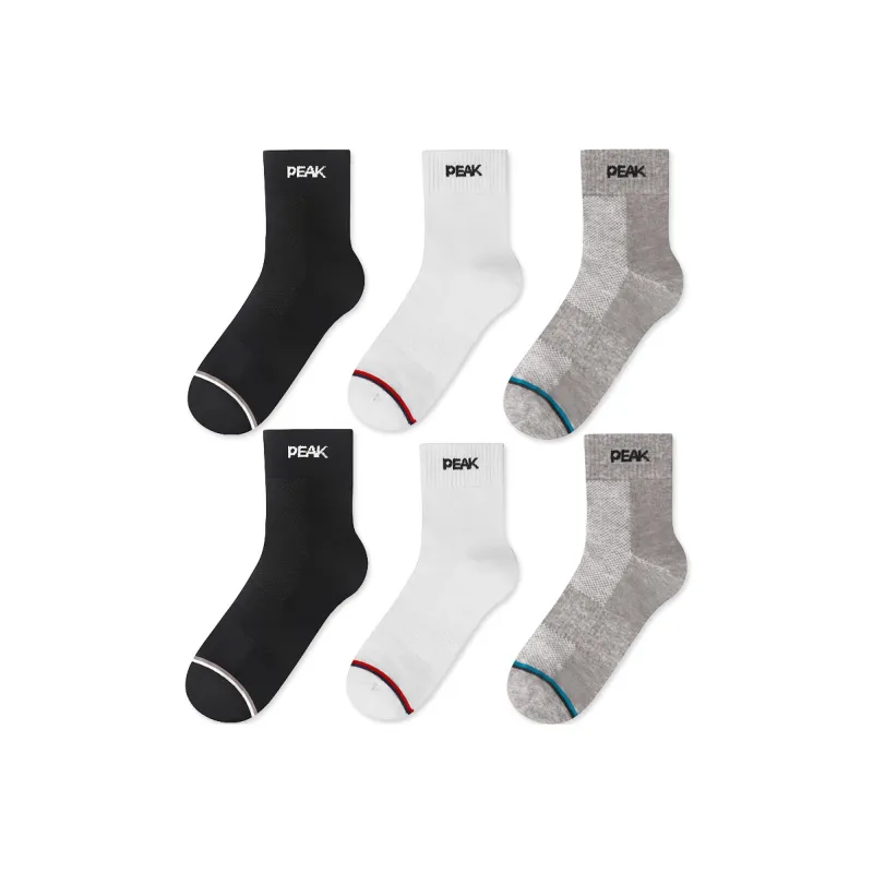 PEAK Mid Calf Socks Unisex 6 Pack-4