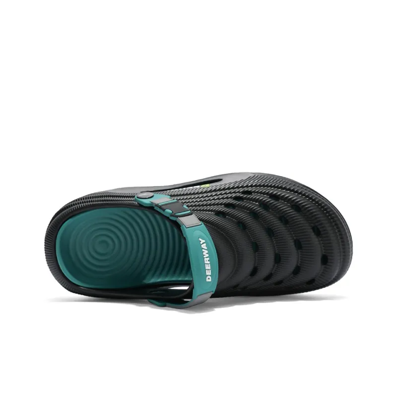 DEERWAY Clogs Men's Black Emerald Green-4