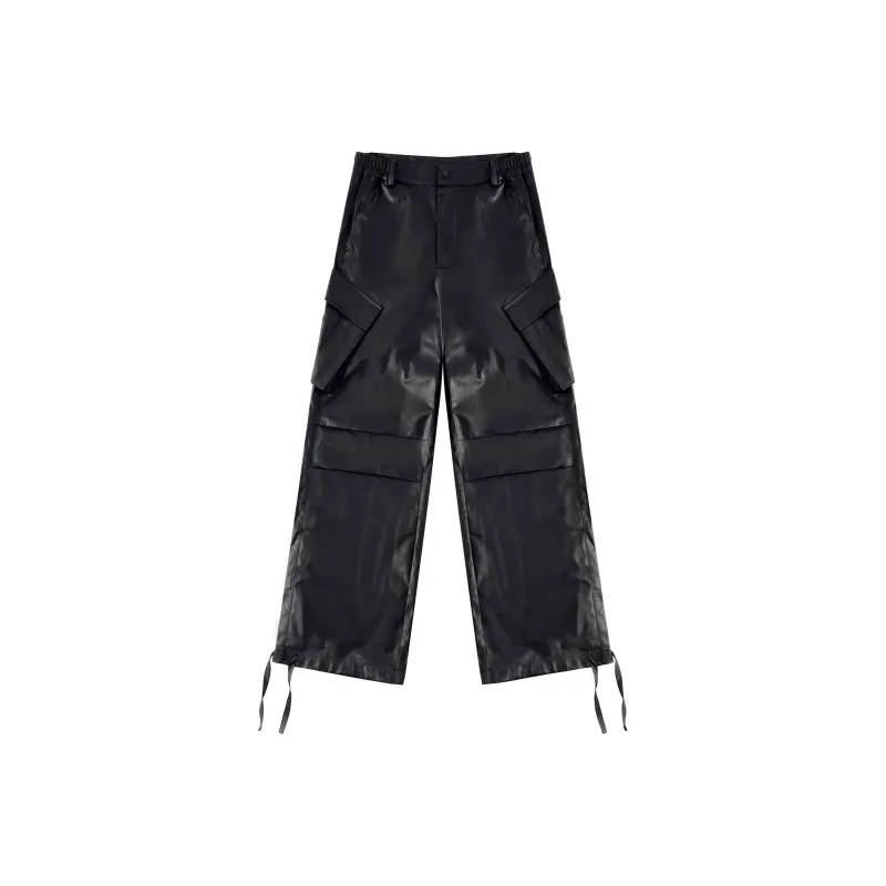 FDR Leather Pants Unisex Black-0