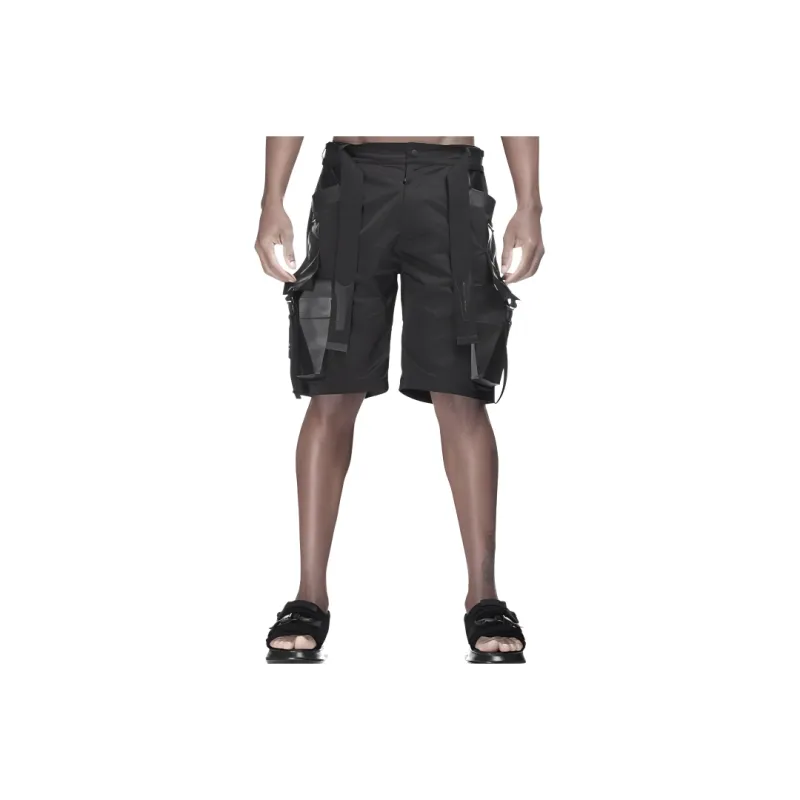 NORVINCY Urban Techwear Straight Fit Loose Fit Hip Hop Casual Shorts Men's-0
