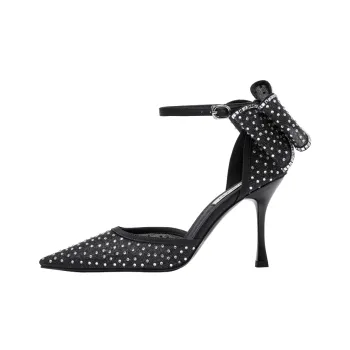 SHOESZOOO Summer Fashion Apparel Sandal Slim Heel High Heels 9cm Women's Hepburn Black